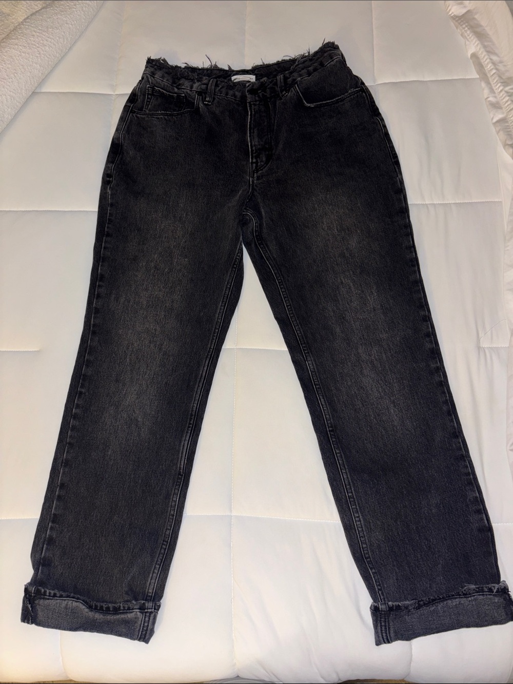 Good American Washed Black Straight-Leg Jeans